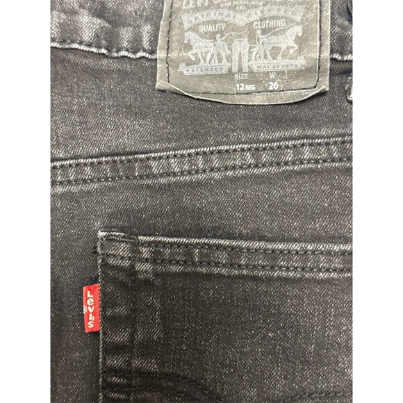 Levis 511 Slim‎ Women’s Black Cutoff Denim Jean Shorts Size 12R Waist 26 EUC - Picture 5 of 7